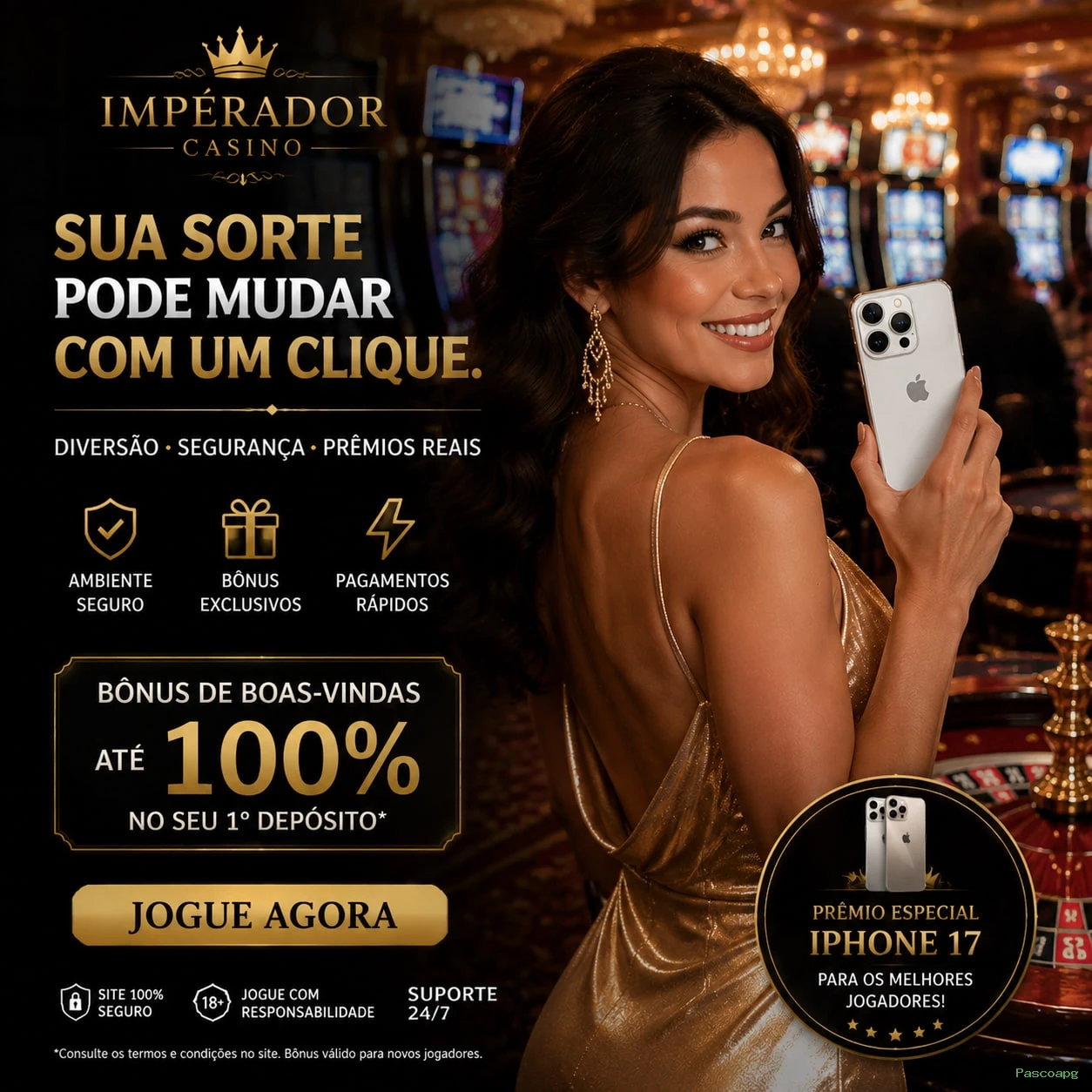 Imagem promocional da Pascoapg mostrando a plataforma e suas vantagens
